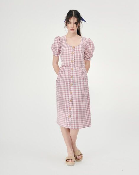 Vestido Cuadros Vichy Rosa